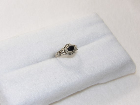 Sterling Silver Black Onyx Ring, Solid 925 Real B… - image 3
