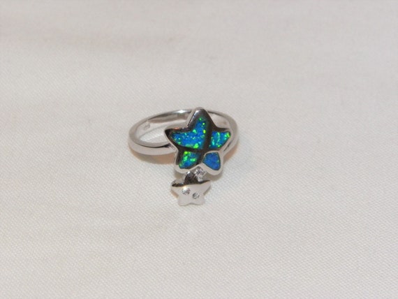 Sterling Silver Opal Star Ring, Sterling Shooting… - image 5