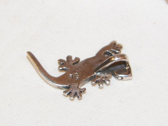 Sterling Silver Abalone Shell Lizard Pendant, Ste… - image 5