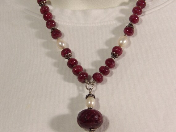 Sterling Silver Genuine Ruby Necklace, 925 Ruby A… - image 5