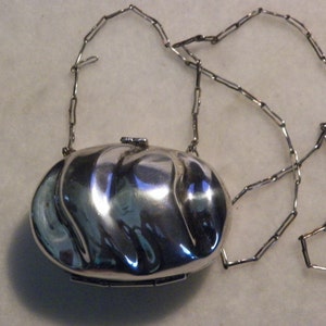 Vintage Sterling Silver Pillbox Purse, VIntage Sterling Silver Box, Sterling Locket