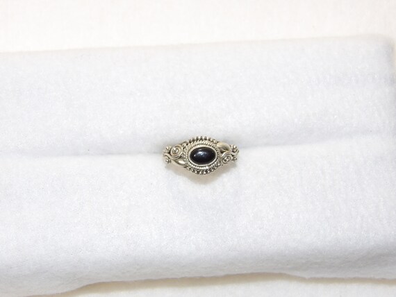 Sterling Silver Black Onyx Ring, Solid 925 Real B… - image 2