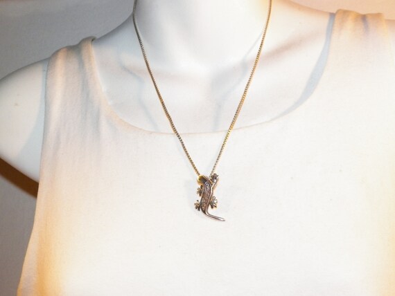 Sterling Silver Abalone Shell Lizard Pendant, Ste… - image 8