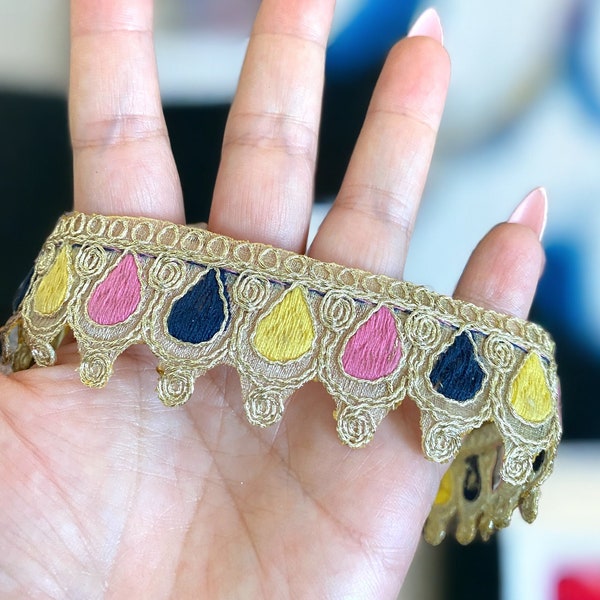 Boho-Chic Style: Upcycled Sari Trims for Clothing, Home Decor and more - embroidered border edge ribbon, embellishing jewelry, altered art