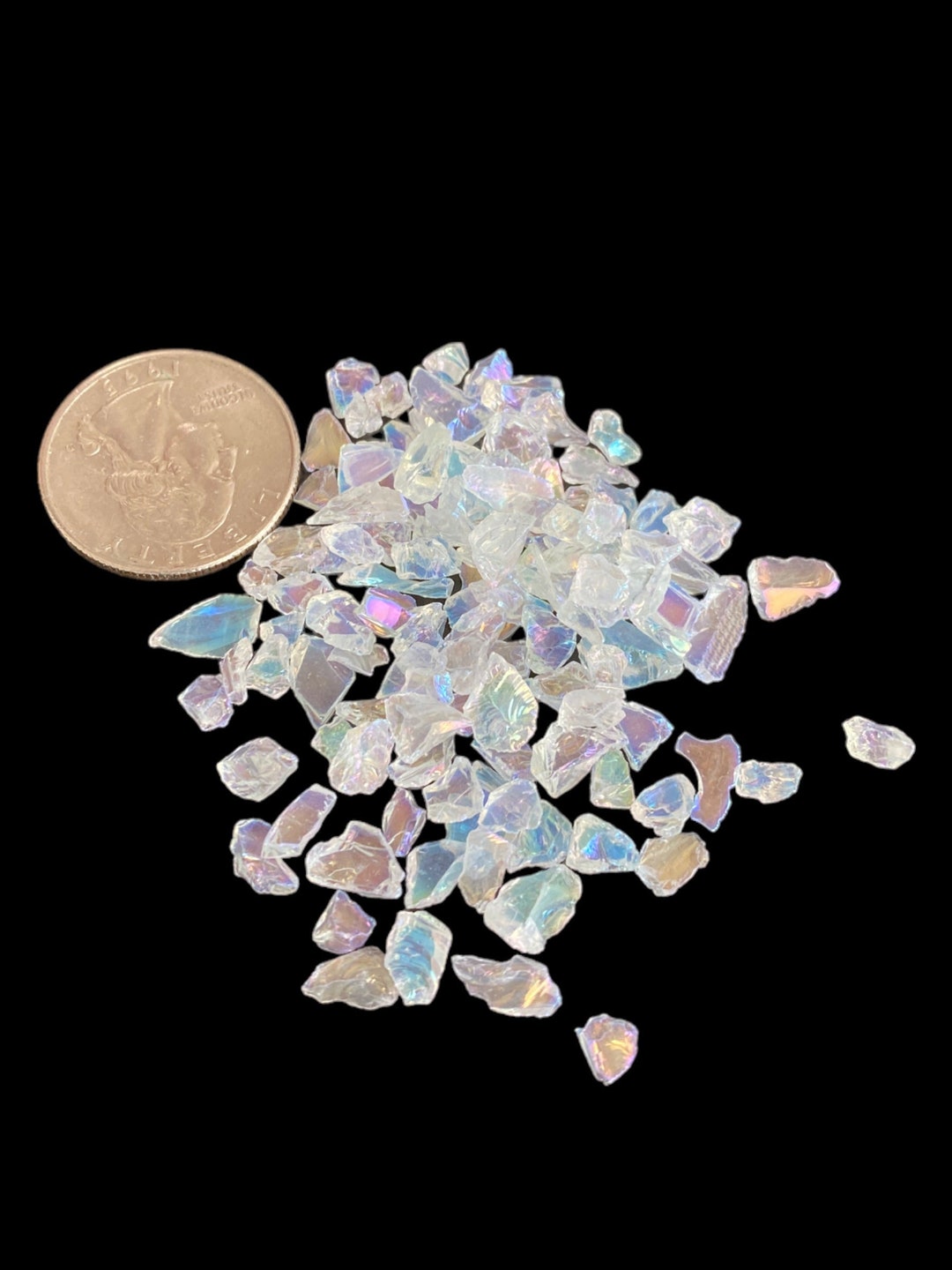 Clear Iridescent Gem Glass Chips, Broken Glass Crystals by Pound, Ice ...