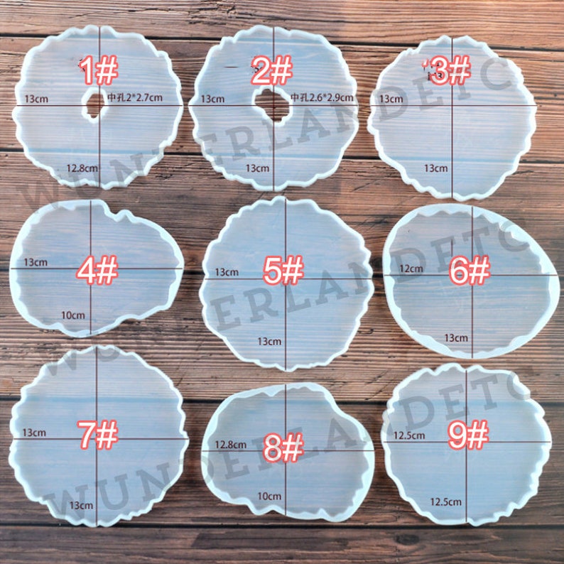 coaster slice fluid art square round holder tray dish agate geode tray mold flexible silicone mold tray dish epoxy resin artist diy