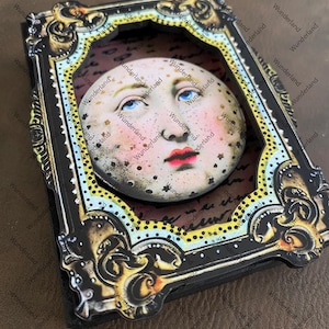 vintage victorian puppet theater look front plate frame base background for layering wood cutouts, ornament, assemblage art supplies decor