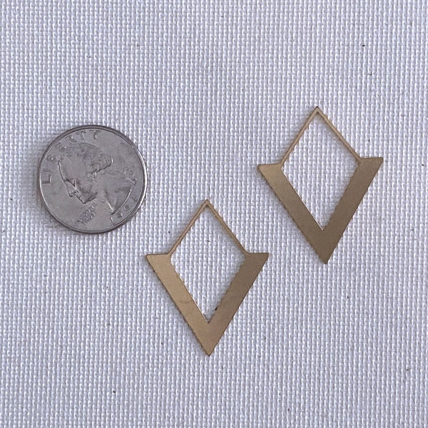 raw brass open Back Bezel, triangle shape Charms for pressed flowers uv resin epoxy enamel earrings jewelry making findings, diy necklace
