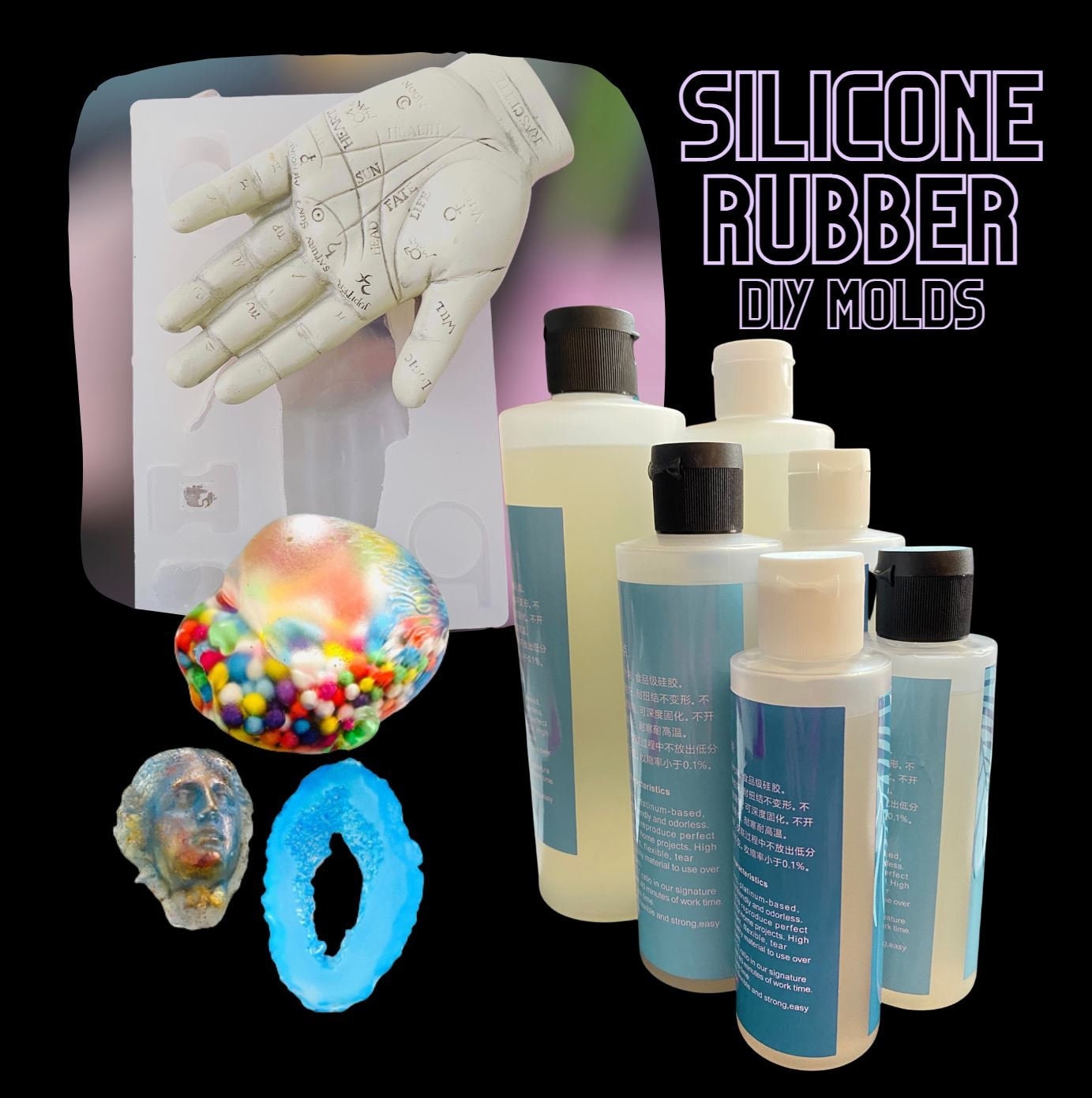 Silicone Mold Making Kit Liquid Silicone Rubber Non-Toxic Translucent Clear  Mold Making Silicone-Mixing Ratio 1:1-Molding Silicone for Resin Molds,Silicone  Molds DIY Manual Making (N.W 20.2oz) 