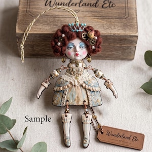 Articulated Doll Woodcut Set, Printed Parts for OOAK Mixed Media Figure