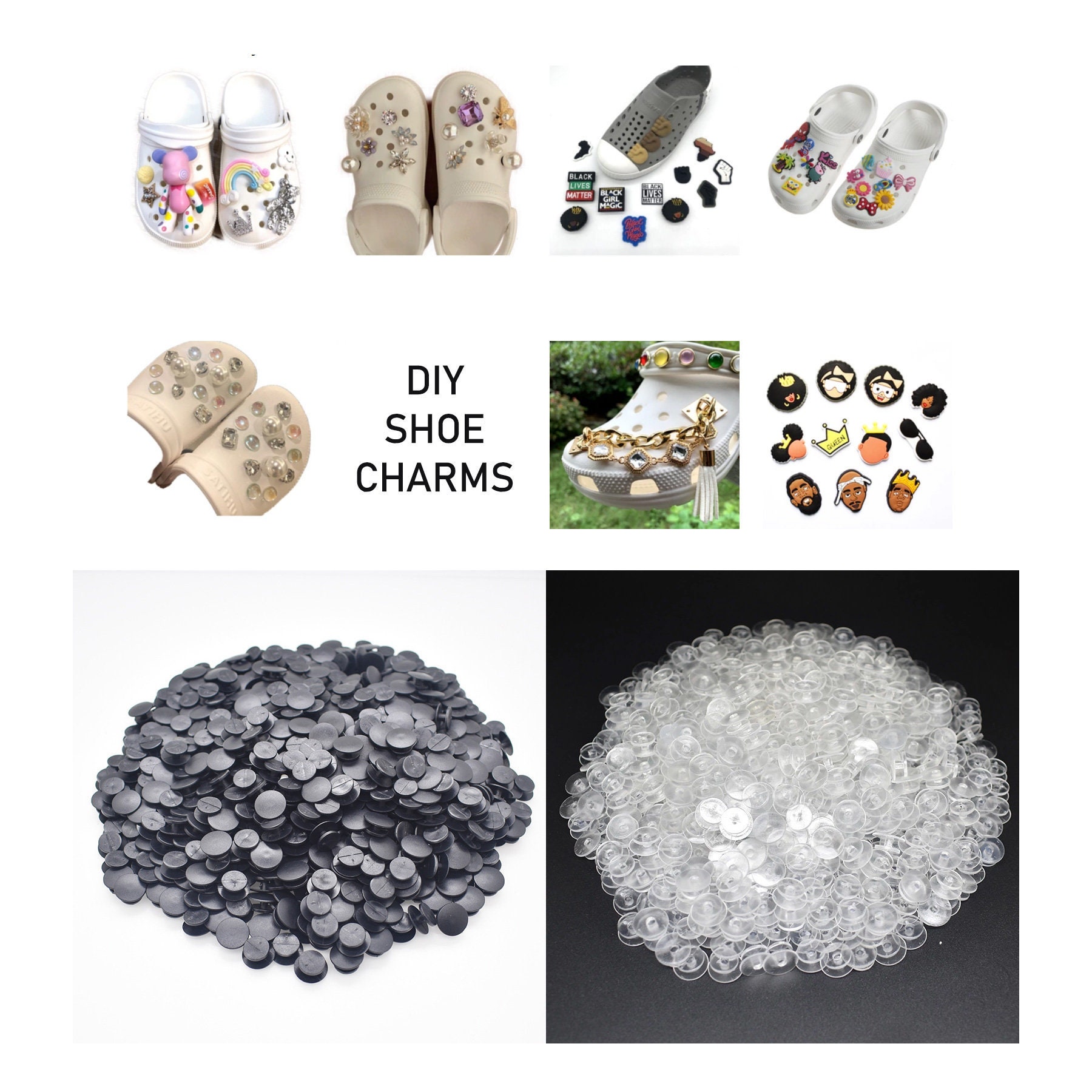 Clear DIY Croc Charms, Back buttons for Crocs, Make your own Clog Char – N  and J Kid Parties