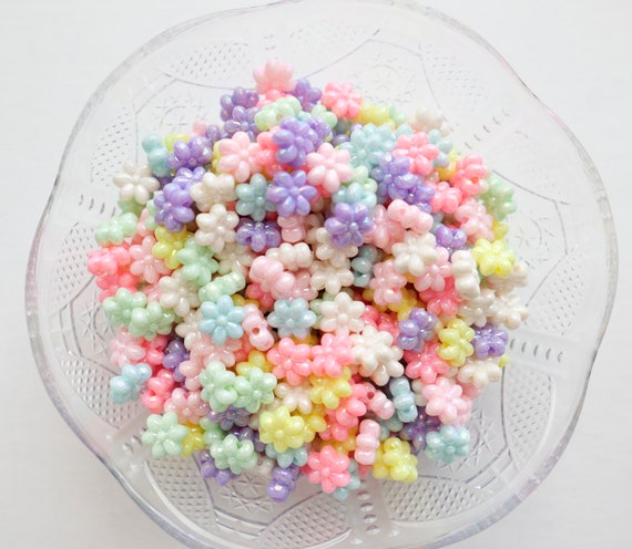 aesthetic acrylic assorted beads pastel beads