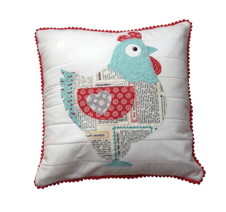 Chicken Cushion Pillow Farmyard Decor Style Chickens Etsy