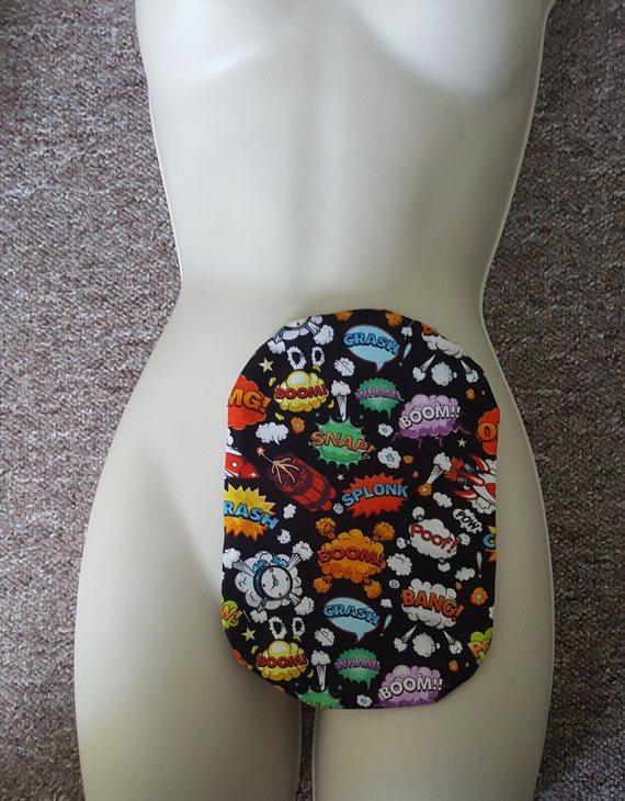 Stoma Bag Cover, Black Explosions 