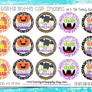 Cute Halloween Sayings pt.1 - Digital Bottle Cap Images - DESCARGA INSTANTÁNEA - 1&quot; Bottle Cap Images 4x6