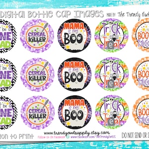 Lindos dichos de Halloween pt.2 - Digital Bottle Cap Images - DESCARGA INSTANTÁNEA - 1&quot; Bottle Cap Images 4x6