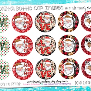 Christmas Love - Digital Bottle Cap Images - INSTANT DOWNLOAD - 1&quot; Bottle Cap Images 4x6