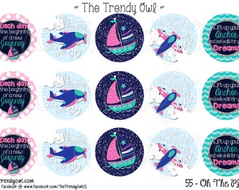 M2M "Oh de plaatsen ze gaat" collectie - digitale kroonkurk plaatjes - INSTANT DOWNLOAD - 1" fles Cap plaatjes 4 x 6 - 55