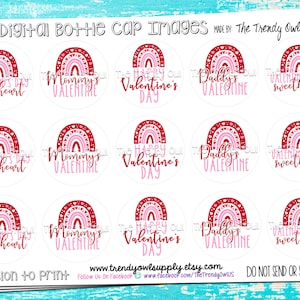 Valentine&#39;s Day Inspired Rainbow Quotes - Digital Bottle Cap Images - INSTANT DOWNLOAD - 1&quot; Bottle Cap Images 4x6