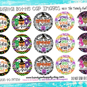 Dichos inspirados en Halloween - Digital Bottle Cap Images - INSTANT DOWNLOAD - 1&quot; Bottle Cap Images 4x6