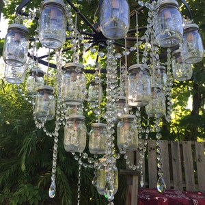 30 Wagon Wheel Mason Jar Chandelier image 1