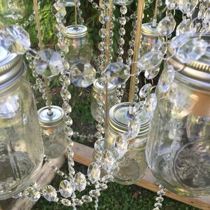 30 Wagon Wheel Mason Jar Chandelier image 4