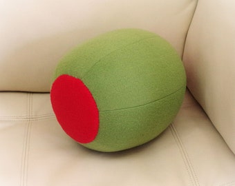 Olive Pillow, Cocktail Pillow, Martini Pillow, Pimento Olive, Food Pillow, Fruit Pillow