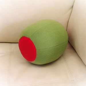 Olive Pillow, Cocktail Pillow, Martini Pillow, Pimento Olive, Food Pillow, Fruit Pillow