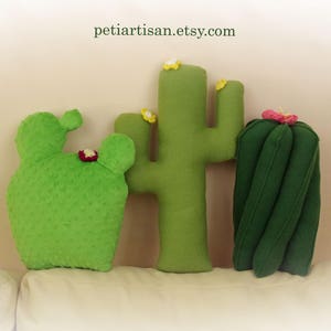 Cactus Pillow, Saguaro Cactus Pillow, Prickly Pear, Toy Pillow, Cacti Pillows Set, Beach House Decor image 1