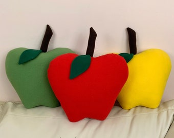 Apple Fruit Pillow, Apple Pillow, Toy Pillow, Red Apple