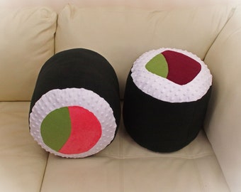 Sushi Pillow, Salmon Avocado Pillow, Tuna Avocado Pillow, Food Pillow, Toy Pillow, 3D Pillow