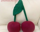 Cherry Pillow, Fruit Pillow, Food Pillow, Toy Pillow, 3D Pillow