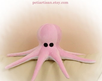 Octopus Pillow, Toy Pillow, 3D Pillow, Nautical Decor, Beach House Decor Pillow