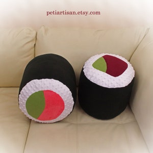 Sushi Pillow, Salmon Avocado Pillow, Tuna Avocado Pillow, Food Pillow, Toy Pillow, 3D Pillow