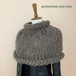 Hand-knitted Chunky Outlander Inspired Poncho in Barley