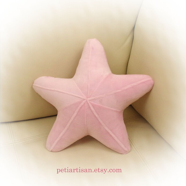 Starfish Shaped Pillow, Toy Pillow, 3D Pillow, Nautical Decor, Beach House Decor, Aqua, Pink pillow Light Pink