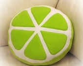 Lime Pillow, Lime Slice Pillow, Food Pillow, Fruit Pillow, Toy Pillow, 3D Pillow, Beach House Decor