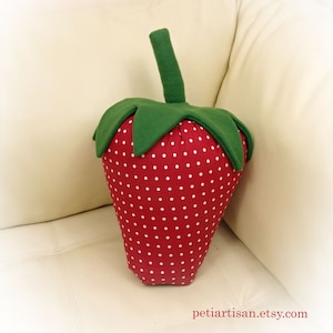 Strawberry Shaped Pillow, Strawberry Pillow,  Toy Pillow, 3D Pillow,  Beach House Decor