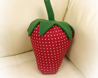 Strawberry Shaped Pillow, Strawberry Pillow,  Toy Pillow, 3D Pillow,  Beach House Decor