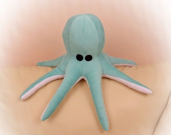 Octopus Pillow, Toy Pillow, 3D Pillow, Nautical Decor, Beach House Decor Pillow