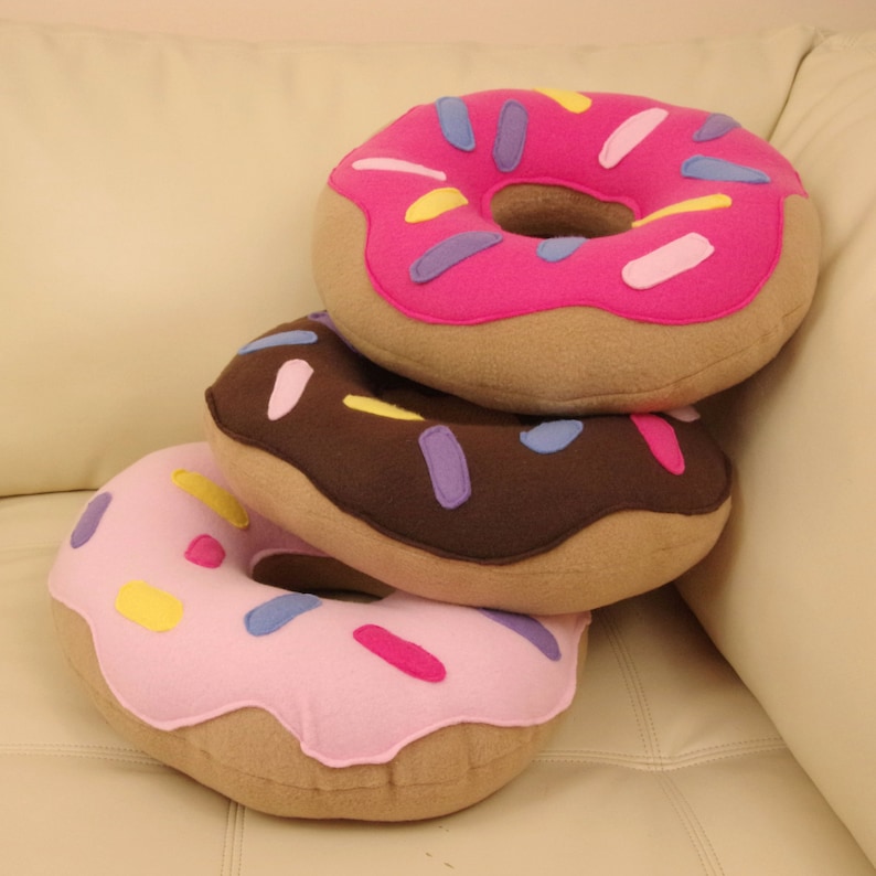 Donut Pillow Food Pillow Doughnut Pillow Chocolate Frosted Etsy