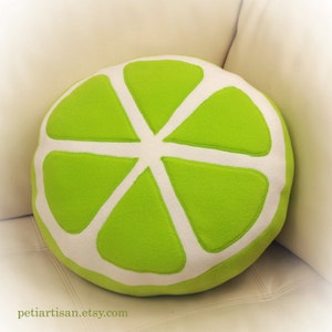 Lemon Pillow, Lemon Slice Pillow, Food Pillow, Fruit Pillow, Toy Pillow, 3D Pillow, Beach House Decor Lime