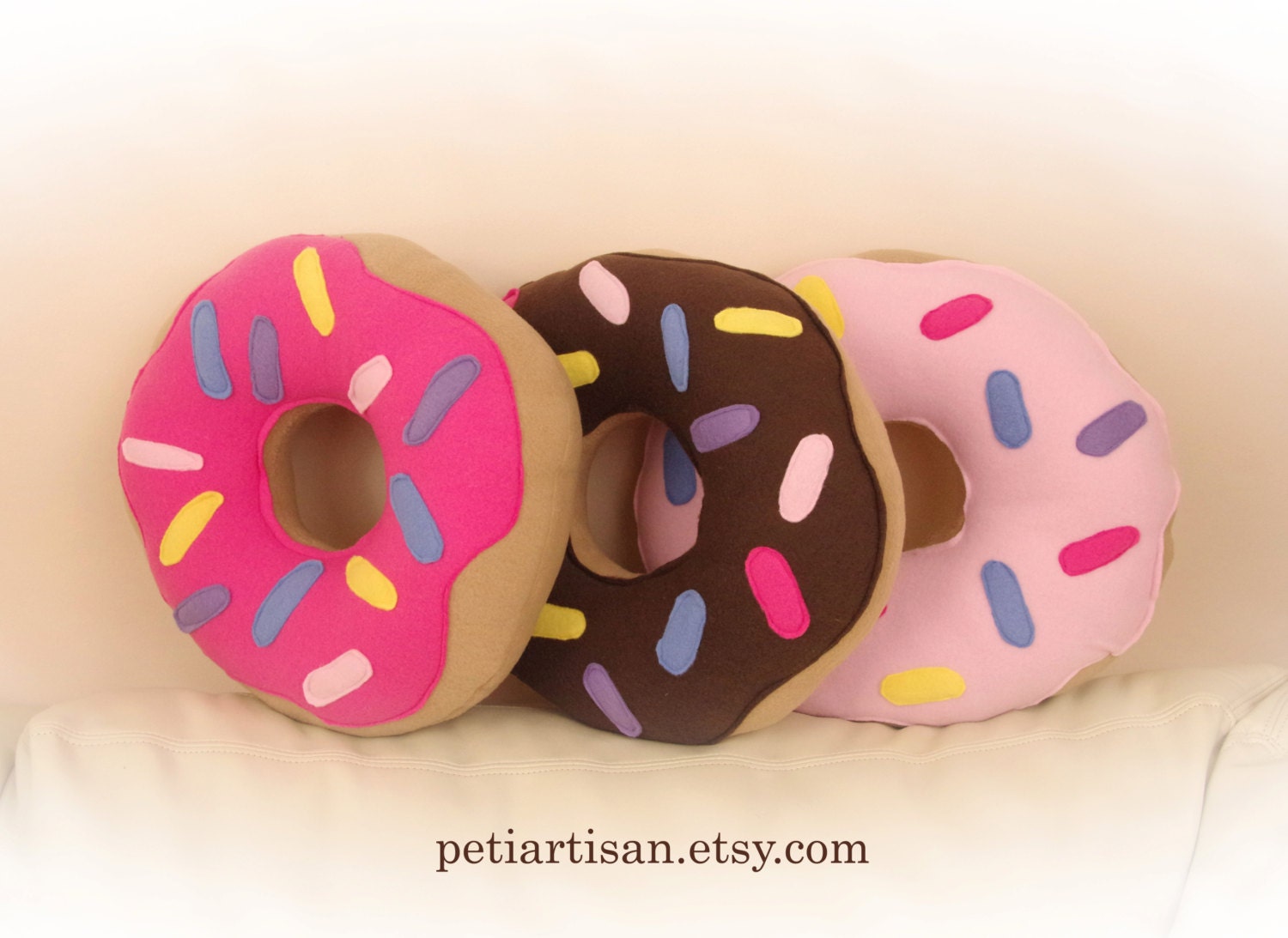 Donut Pillow Small / Chocolate Donut / Doughnut Cushion / Food Pillow /  Kids Room Pillow / Cute Donut Pillow 