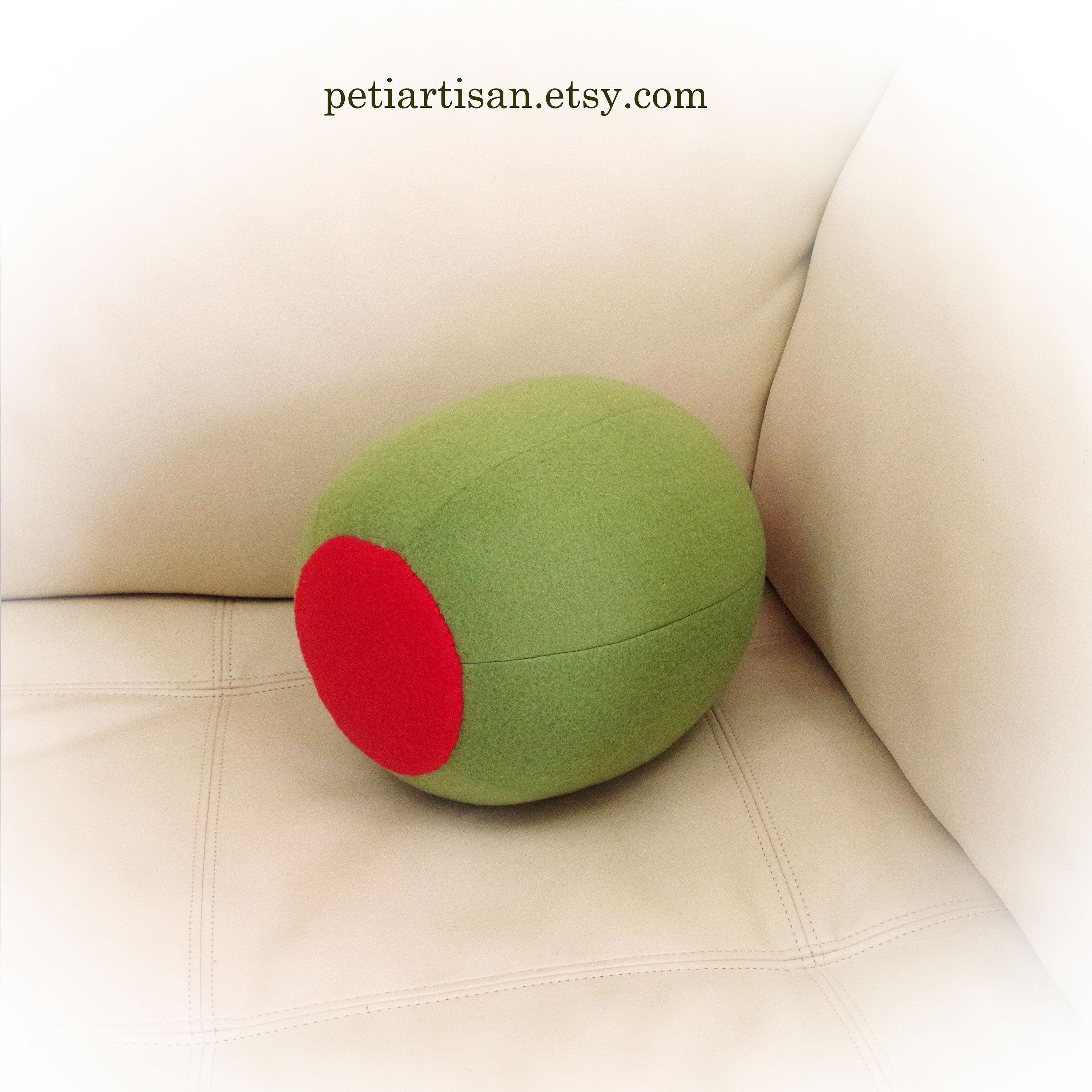 Olive Pillow, Cocktail Pillow, Martini Pillow, Pimento Olive, Food Pillow, Fruit Pillow