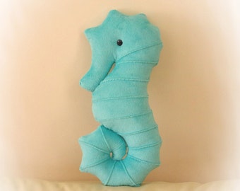 Seahorse Shaped Pillow, Toy Pillow, 3D Pillow, Nautical Decor, Beach House Decor