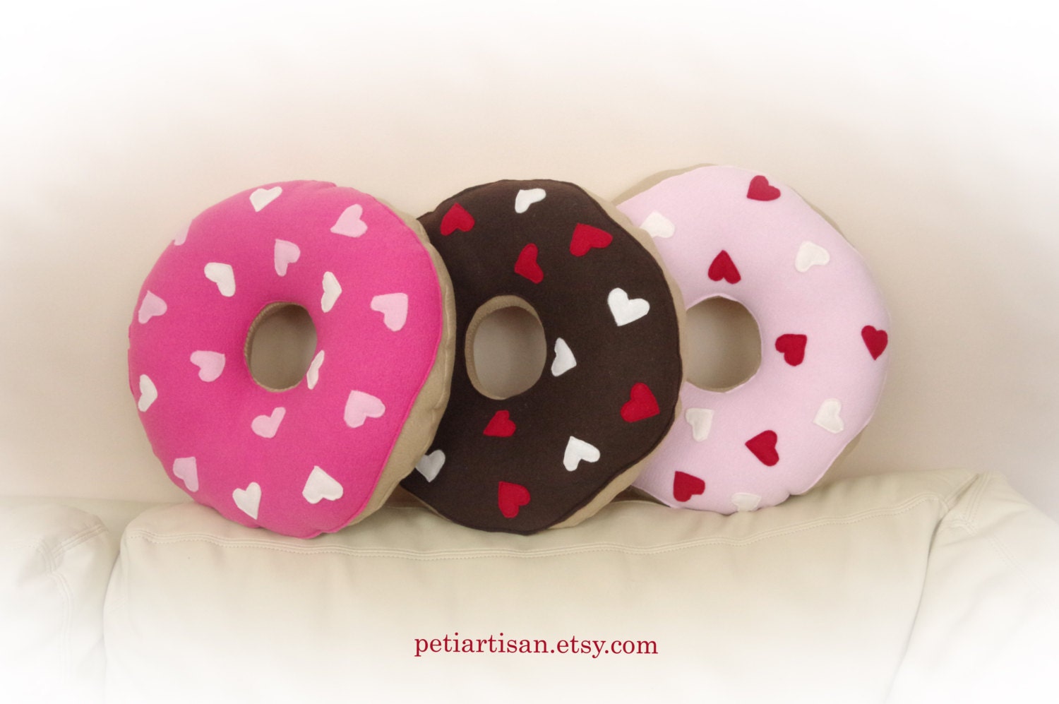 Donut Pillow Valentine Donut Pillow Heart Donut Pillow Food Etsy