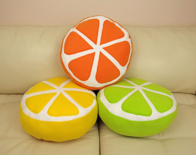 Lemon Pillow Orange Pillow Lime Pillow Citrus Pillow Food Etsy