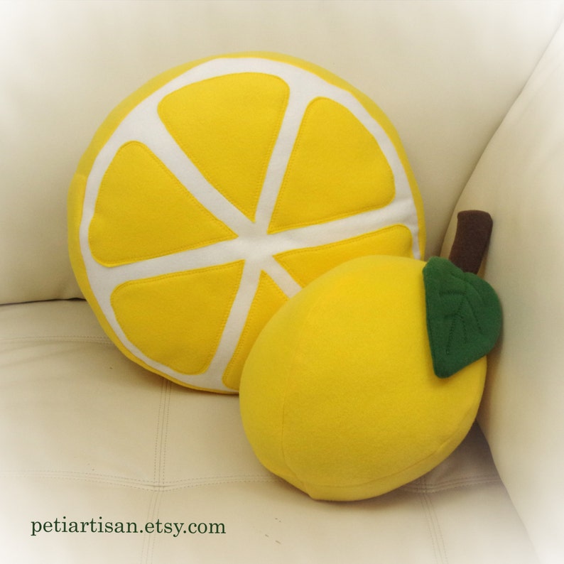 Lemon Pillow, Lime Pillow, Food Pillow, Fruit Pillow, Toy Pillow, 3D Pillow, Beach House Decor image 4