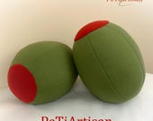Olive Pillow, Cocktail Pillow, Martini Pillow, Food Pillow, Fruit Pillow