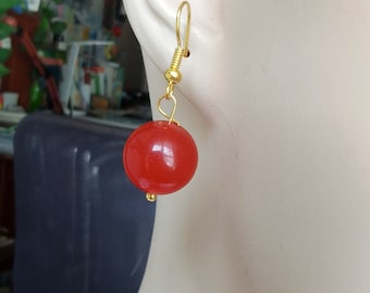 Perline Rotonde In Giada Rossa Naturale Per La Creazione Di - Foto 11